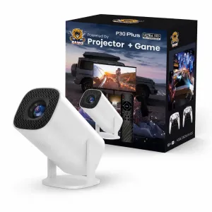 P30 Plus Mini Projector with 10000+ Games – 720P Portable LED Projector, Android 11, WiFi, Built-in Speaker & Gaming Support