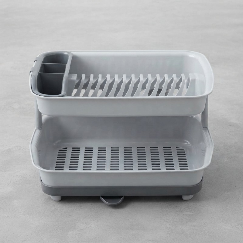 Tier Dish Drying Rack with Cutlery Holder | Kitchen Dish Drainer Organizer | Multi-Layer Plate, Bowl & Utensil Storage Stand
