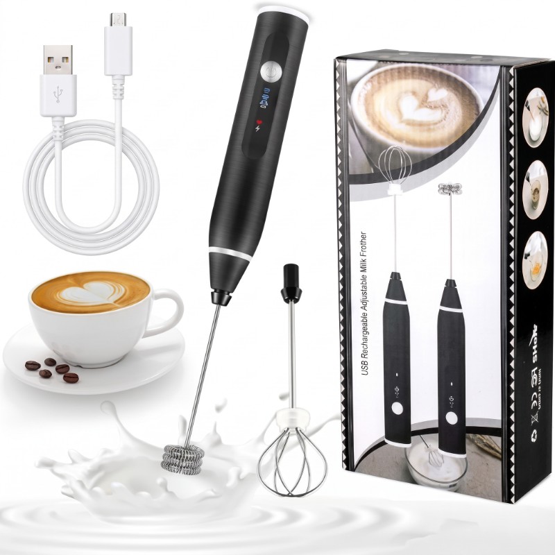 2-in-1 Rechargeable Electric Coffee Beater, Egg Mixer & Milk Frother