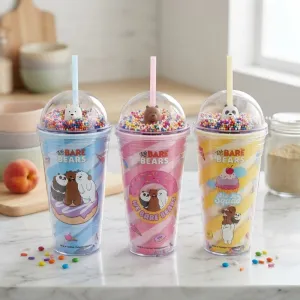 Cute Tumbler Cup with Dome Lid & Straw | Reusable Cold Drink Sipper | Stylish Water Cup