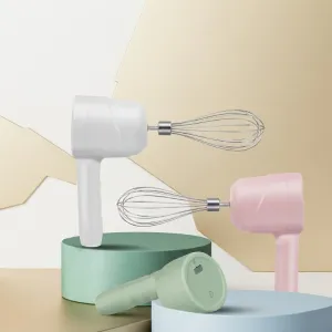 Cordless Electric Hand Mixer with Egg & Cream Sticks | Portable USB Rechargeable Egg Beater | Mini Kitchen Mixer