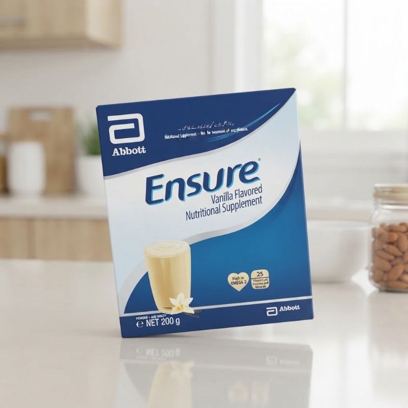 Abbott Ensure Vanilla Flavored Nutritional Supplement - 200g Box | Complete & Balanced Nutrition with High Omega-3 & 25 Vitamins & Minerals