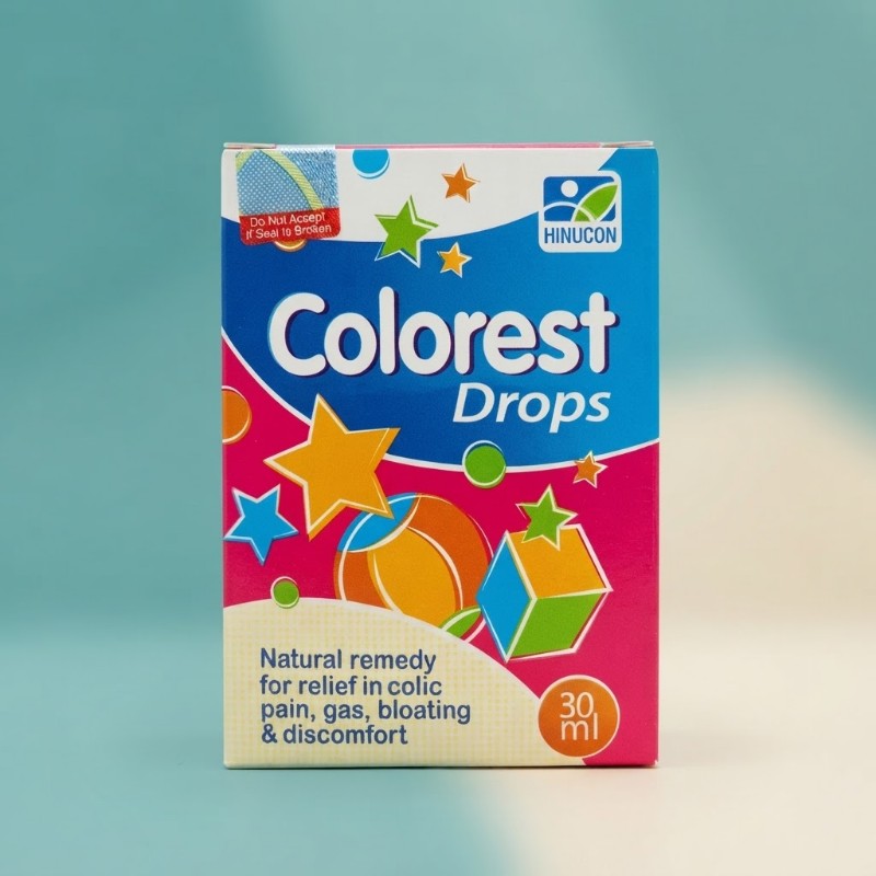 Hinucon Colorest Drops 30 mL Natural Remedy for Colic Pain and Gas Relief