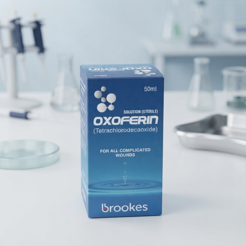 OXOFERIN Tetrachlorodecaoxide Sterile Solution 50ml for Complicated Wounds