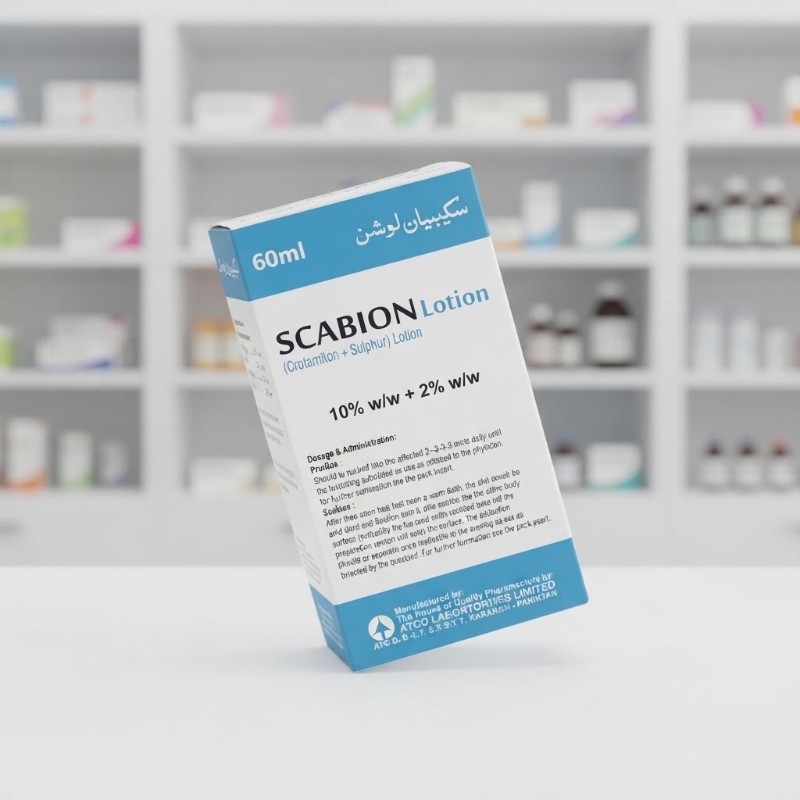 ATCO Scabion Lotion 60ml (Crotamiton 10% + Sulphur 2%)