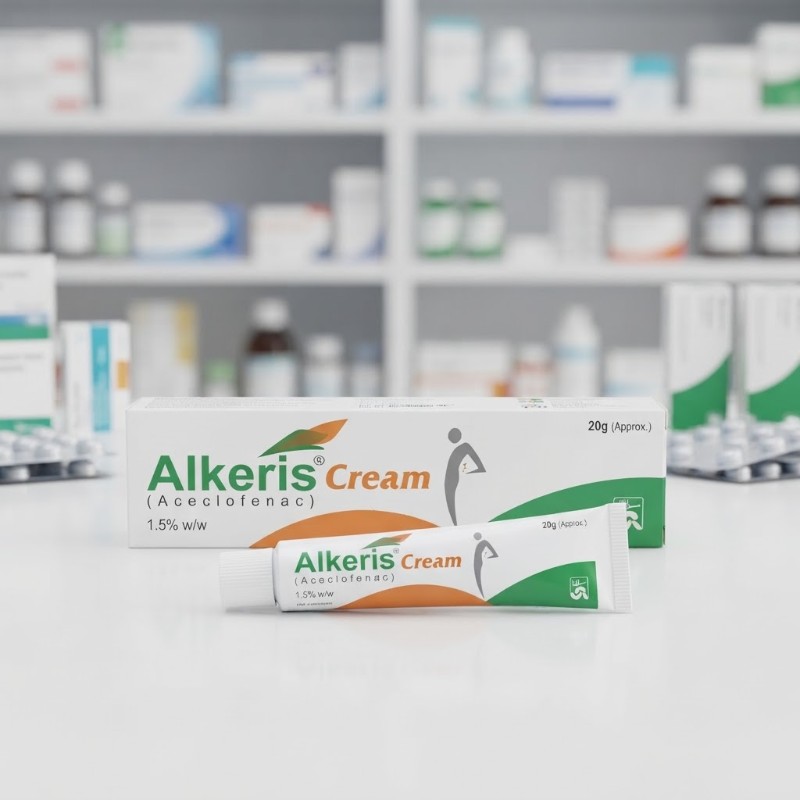 Alkeris Cream (Aceclofenac 1.5% w/w) - 20g | Pain Relief & Anti-Inflammatory Cream