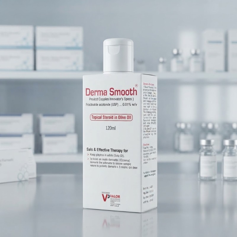 Derma Smooth is an advanced topical therapy formulated with Fluocinolone Acetonide (USP) 0.01% w/v in a nourishing olive oil base. Designe