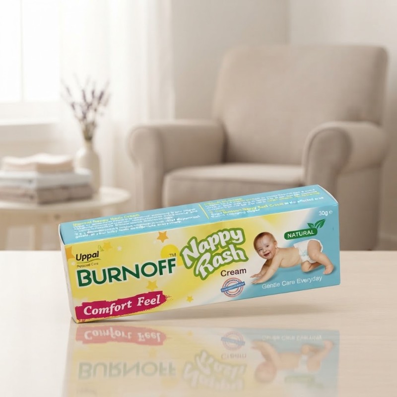 Burnoff Nappy Rash Cream 30g | Gentle Daily Care & Protection Cream for Babies