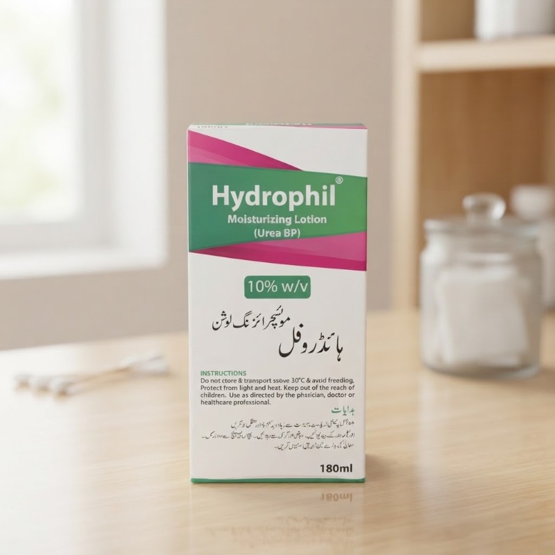 Hydrophil Moisturizing Lotion 180ml (Urea BP 10% w/v) | Deep Hydration & Dry Skin Treatment Care