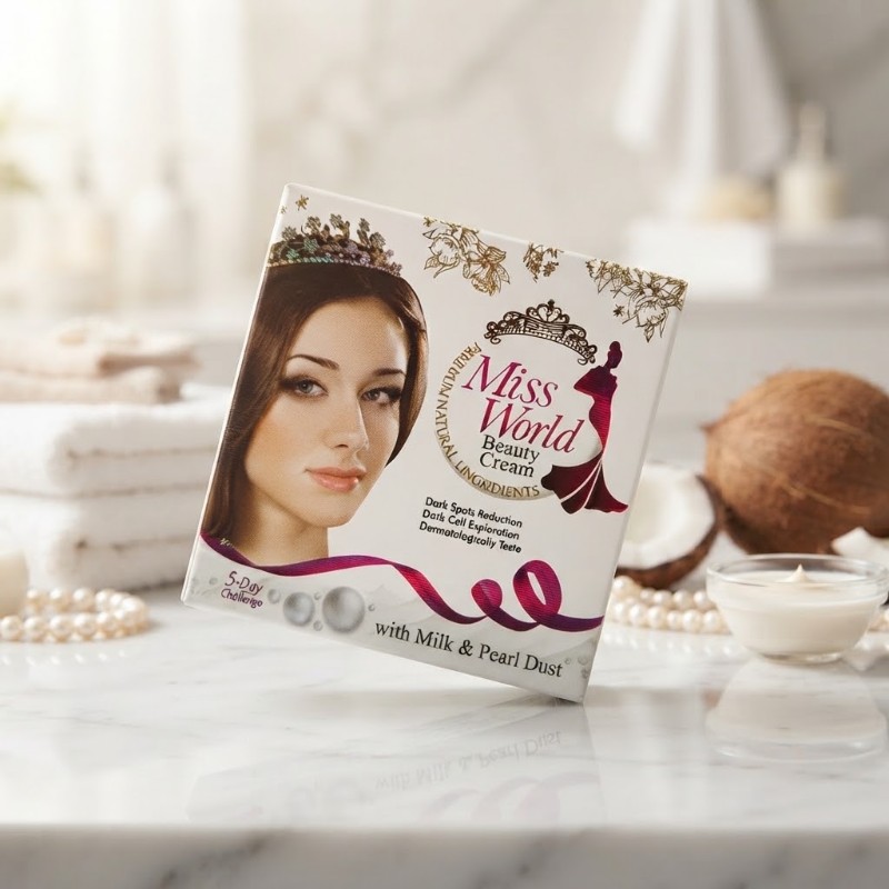 Miss World Beauty Cream with Milk & Pearl Dust | Dark Spot Reduction & Skin Glow Cream