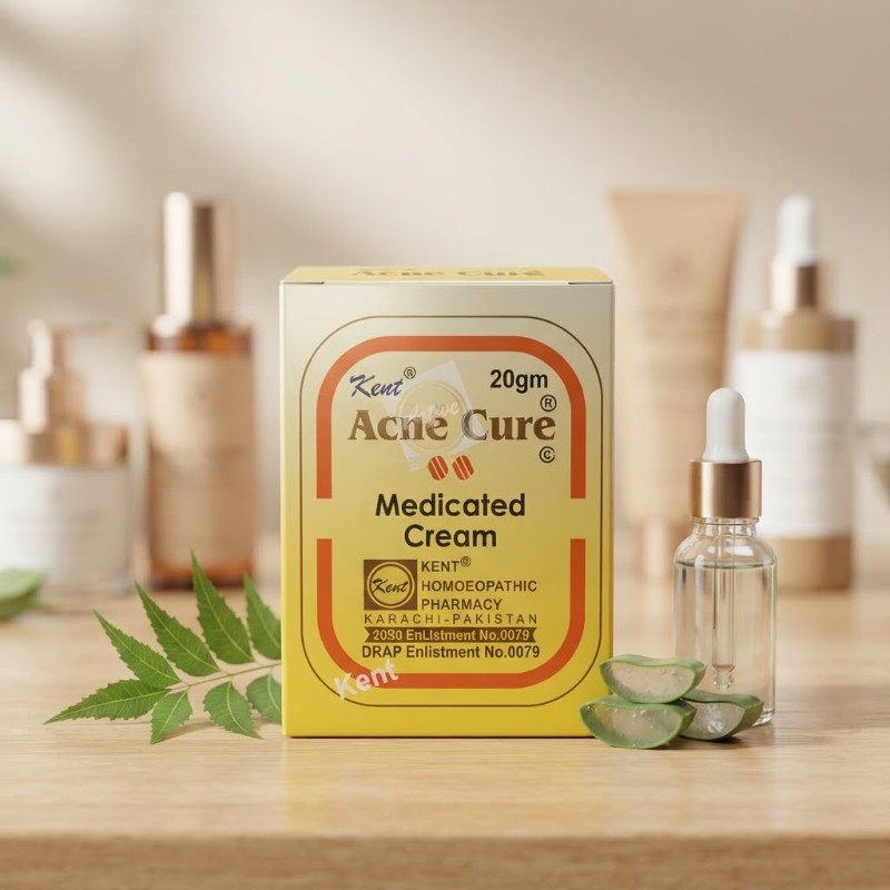 kent Acne Cure Medicated Cream – 20gm | Anti-Acne, Pimple & Blemish Treatment Cream by Kent Homoeopathic Pharmacy