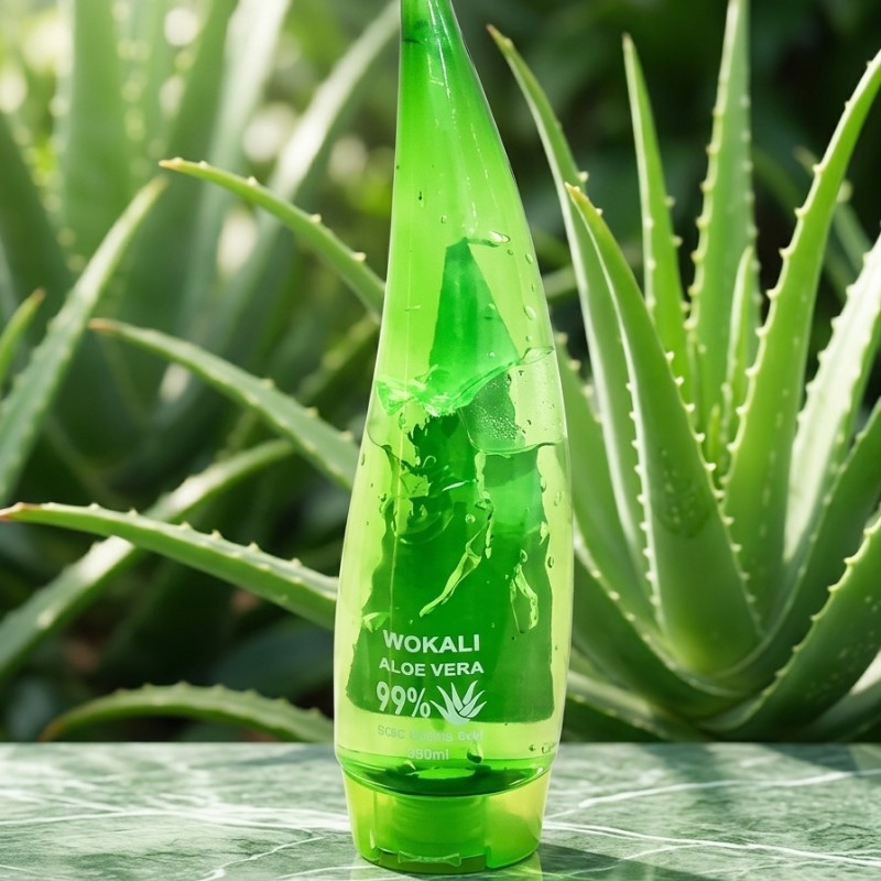 WOKALI Aloe Vera 99% Gel 160ml – Soothing Moisturizing Gel for Face, Hair & Skin