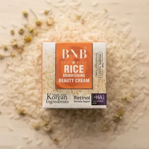 BNB Rice Brightening Beauty Cream with Retinol, Hyaluronic Acid, and Korean Ingredients - Wrinkle Repair & Skin Brightening Face Cream