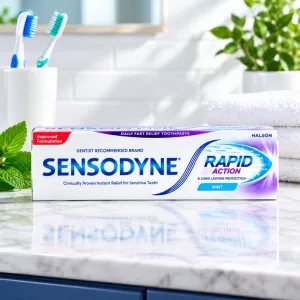 Sensodyne Rapid Action Mint Toothpaste - Clinically Proven Instant Relief for Sensitive Teeth & Long-Lasting Protection