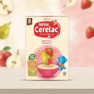 175g Nestle Cerelac Apple, Pear and Strawberry Infant Cereal Milk Powder Stage 8 Months