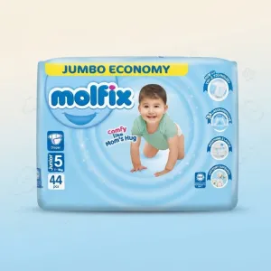 Molfix Junior Size 5 Jumbo Economy Baby Diapers 44 Pieces (11-18 kg)