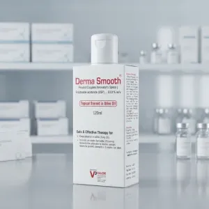 Derma Smooth is an advanced topical therapy formulated with Fluocinolone Acetonide (USP) 0.01% w/v in a nourishing olive oil base. Designe
