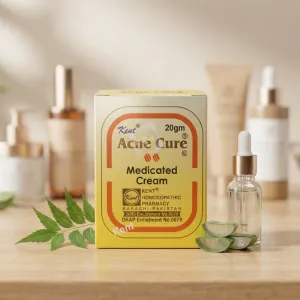 kent Acne Cure Medicated Cream – 20gm | Anti-Acne, Pimple & Blemish Treatment Cream by Kent Homoeopathic Pharmacy