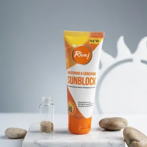 Rivaj Whitening & Vanishing Sunblock SPF 60 – Water Resistant Sunscreen Cream 40ml