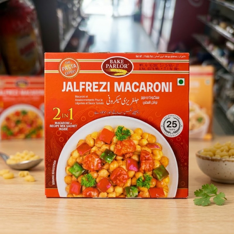 Bake Parlor Jalfrezi Macaroni 230g | 2 in 1 Macaroni with Recipe Mix Sachet