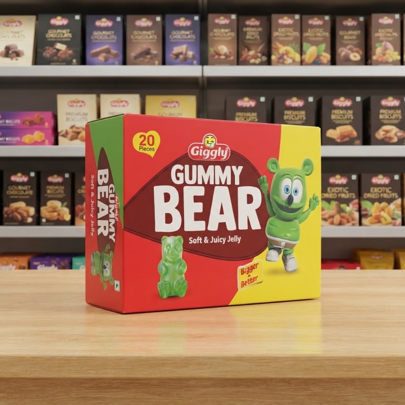 Giggly Gummy Bear Soft & Juicy Jelly - 20 Pieces Box