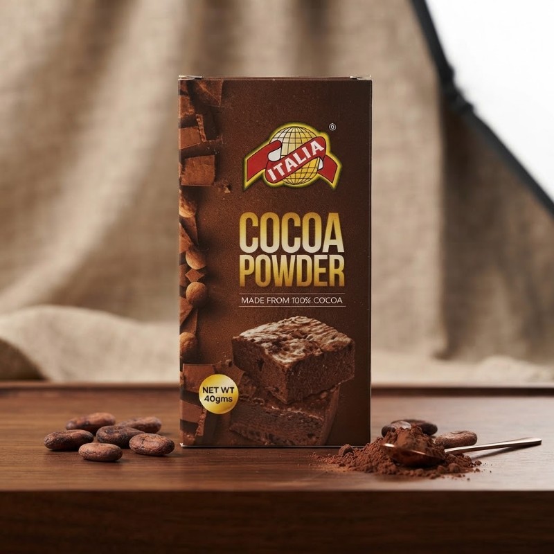Italia Cocoa Powder 40g – 100% Cocoa Powder for Baking, Desserts & Beverages