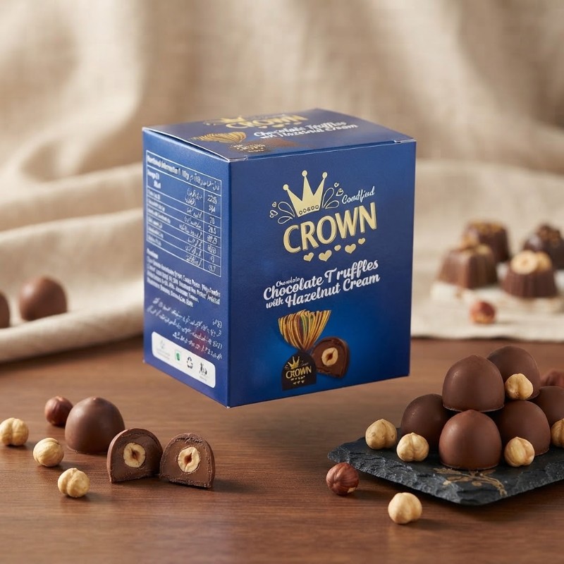Crown Chocolate Truffles with Hazelnut Cream - Premium Boxed Chocolates | Rich & Creamy Treat