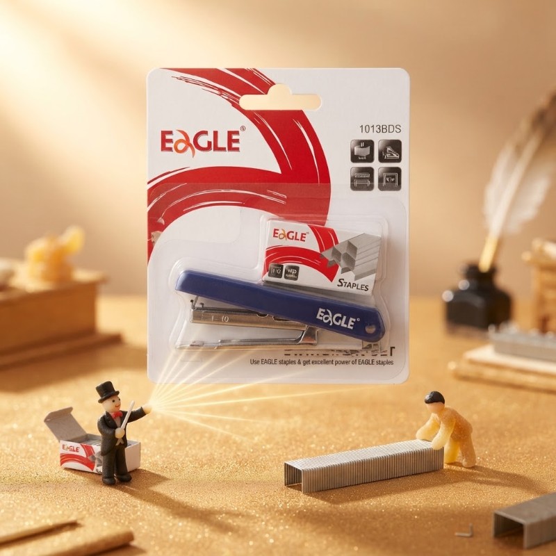 Eagle Mini Stapler Set with Staples - Portable Desktop Stapling Machine for Office, School & Home