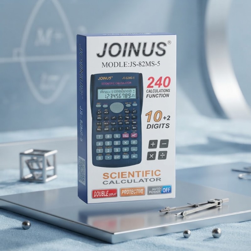 JOINUS JS-82MS-5 Scientific Calculator - 240 Functions, 10+2 Digits with Protective Cover