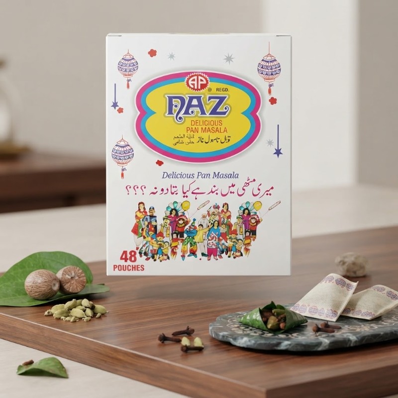 Naz Delicious Pan Masala Box - 48 Pouches Mouth Freshener & Digestif