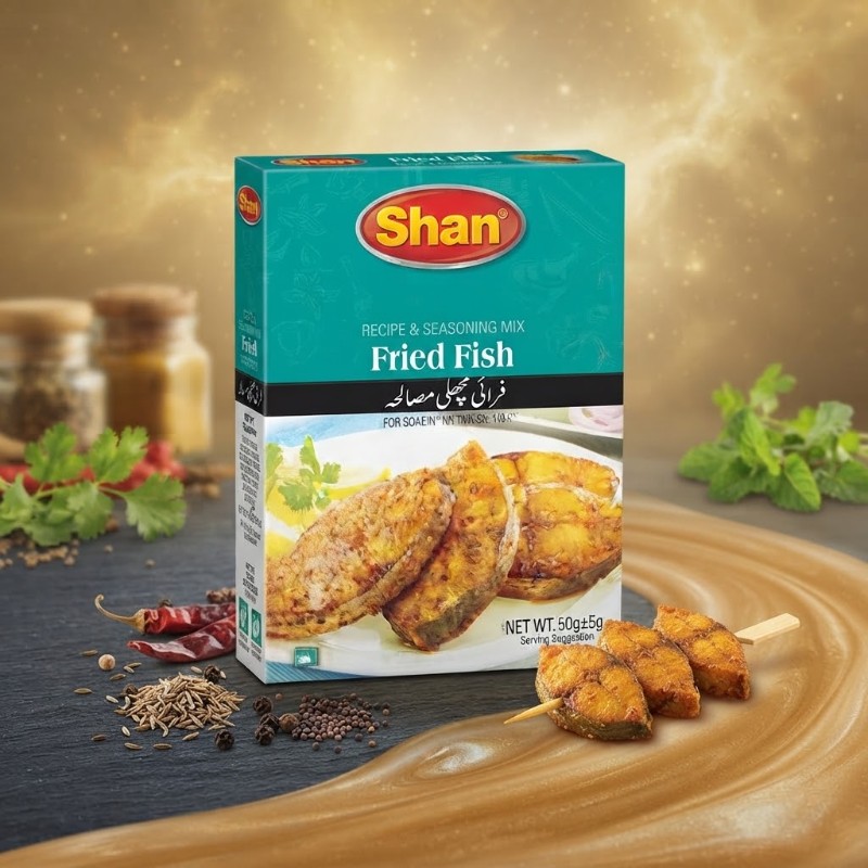 Shan Fried Fish Recipe & Seasoning Mix 50g | Authentic Seafood Spices for Crispy Fish Fry