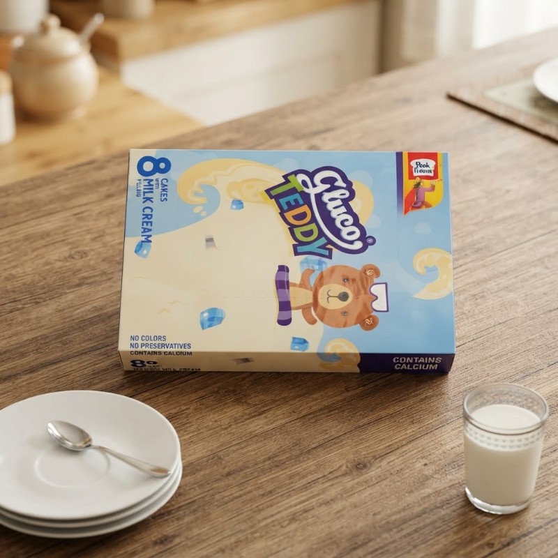 Peak Freans Gluco Teddy Cakes with Milk Cream 8 Pack