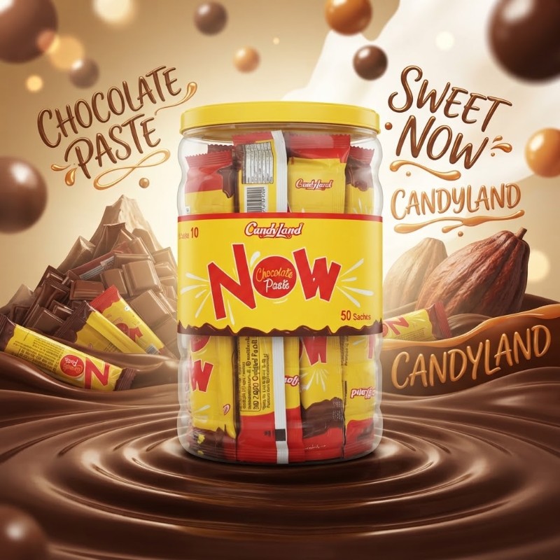 Candyland NOW Chocolate Paste – 50 Sachets Jar Pack