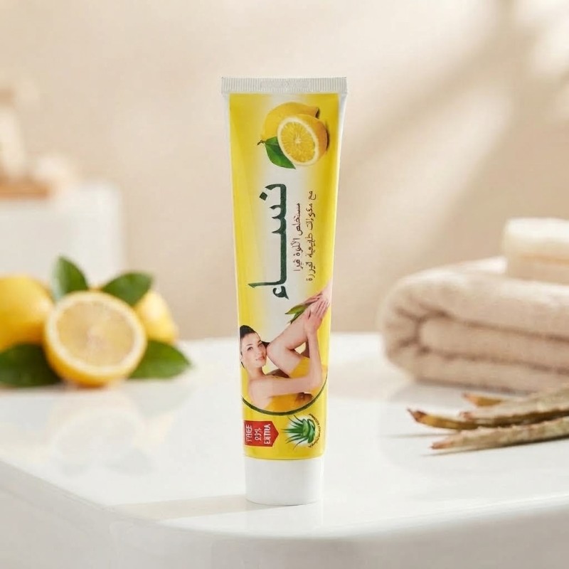 Nisa Hair Removal Cream with Aloe Vera and Lemon Extract - Gentle & Smooth Formula