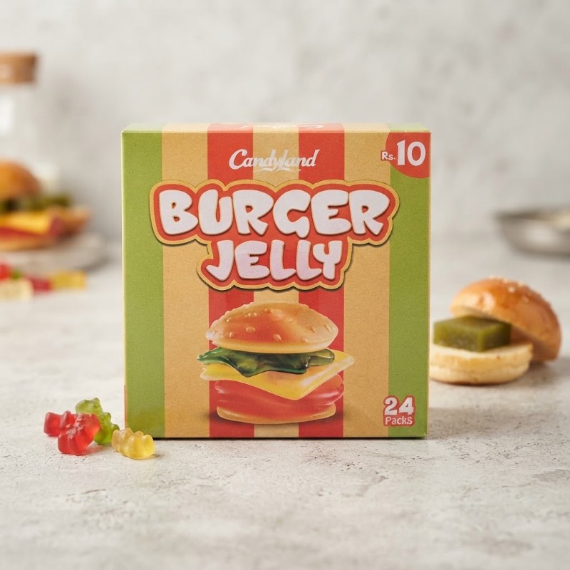Candyland Burger Jelly - 24 Packs Box (Rs. 10 Each)