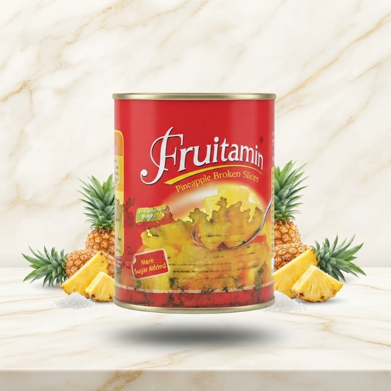 Fruitamin Pineapple Broken Slices in Heavy Syrup - Premium Canned Fruit
