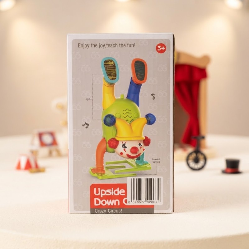 Upside Down Crazy Circus Clown Toy – Interactive Musical & Tumbling Stunt Toy for Kids (Age 3+)