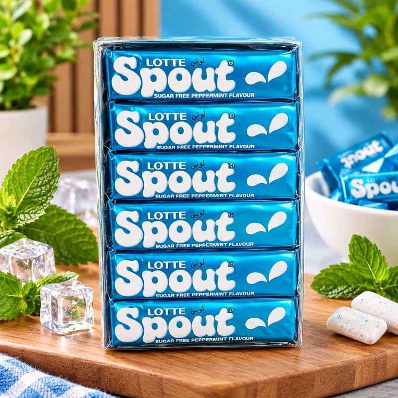 Lotte Spout Sugar Free Peppermint Flavour Chewing Gum - Value Pack