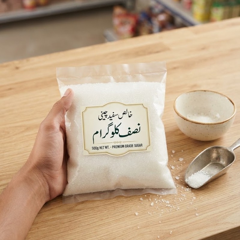 Khaalis Safaid Cheeni - 500g Pack | Premium Grade White Crystal Sugar for Daily Household Use