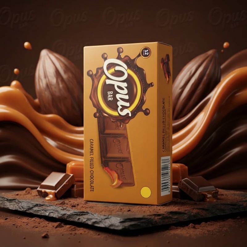 Opus Bar Caramel Filled Chocolate - Rich & Creamy Sweet Treat Box