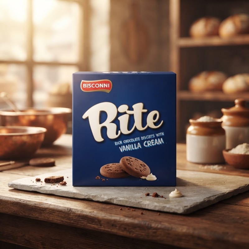 Bisconni Rite Rich Chocolate Biscuits with Vanilla Cream - Delicious Snack Box