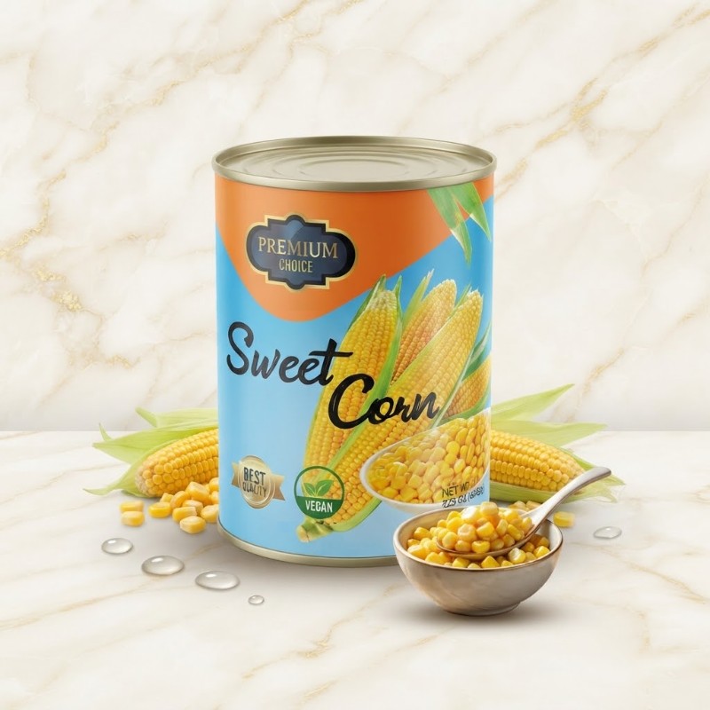 Premium Choice Sweet Corn Canned - Whole Kernel Vegan Sweet Corn Tin