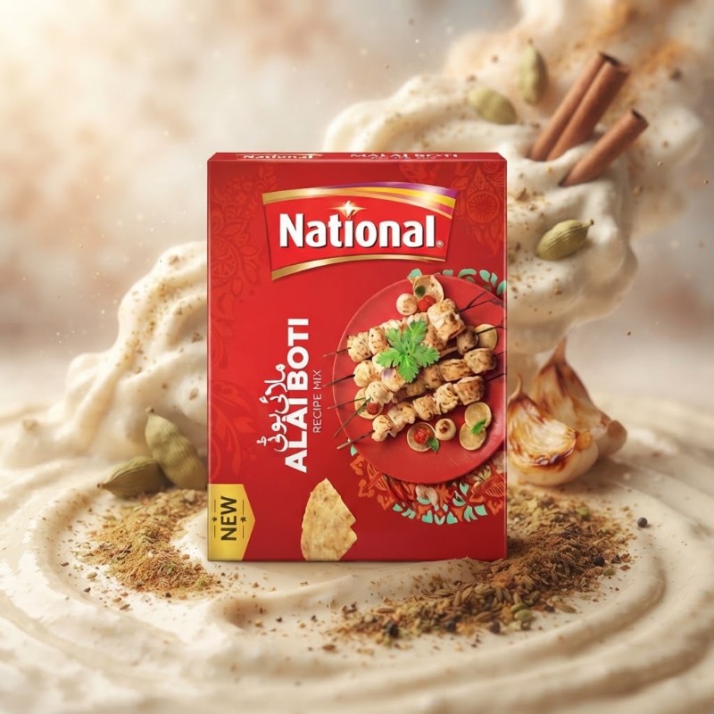 National Malai Boti Recipe Mix 50g | Authentic Blend of Spices for Creamy & Juicy Barbeque