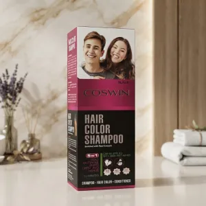 Coswin Hair Color Shampoo Black – 5 in 1 Hair Color, Shampoo & Conditioner