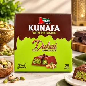 Dubai Chocolate Kunafa with Pistachio - 25 Pieces Box