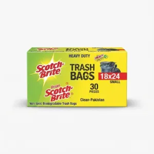 Scotch-Brite Heavy Duty Trash Bags Small 18x24 Inch – 30 Pieces Biodegradable Garbage Bags