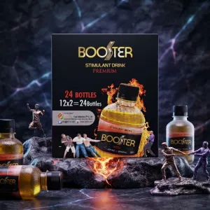 Booster Premium Stimulant Drink - 24 Bottles Carton (12x2 Pack) | High Energy & Refreshing Taste