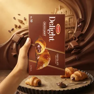Mayfair Delight Chocolate Cream Filled Croissant Box | 6 Packs Soft Bakery Snack Treat