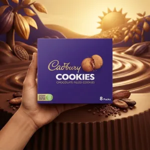 Cadbury Cookies Chocolate Filled Cookies Box | 8 Packs Rich & Creamy Chocolate Center-Filled Biscuits