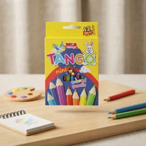 Tango Mini Colored Pencils Set - 12 Vibrant Shades Drawing & Sketching Pencils for Kids